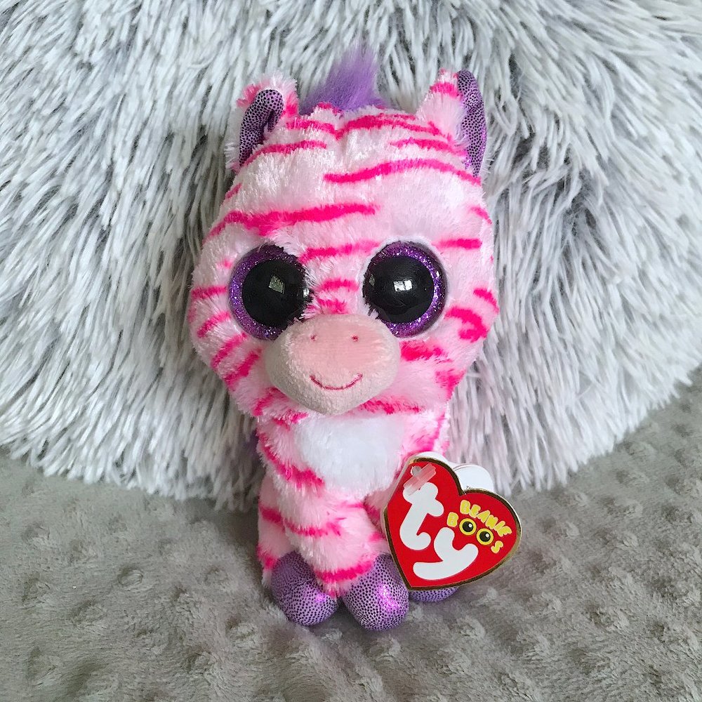 TY Beanie Boo RARE Claire's Exclusive Zebra: Zazzy